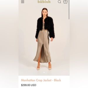 Bubish Manhattan Feather Crop Jacket - Black- M/L - New with tags